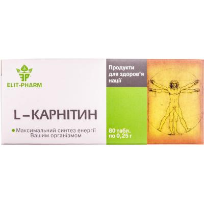 L-карнитин таблетки по 0,25 г, 80 шт. - Элит-Фарм: цена, инструкция, применение, отзывы