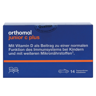 Orthomol Junior C plus жувальні машинки (імунітет дитини) Лісові ягоди та Апельсин/Мандарин 14 днів: цена, инструкция, применение, отзывы