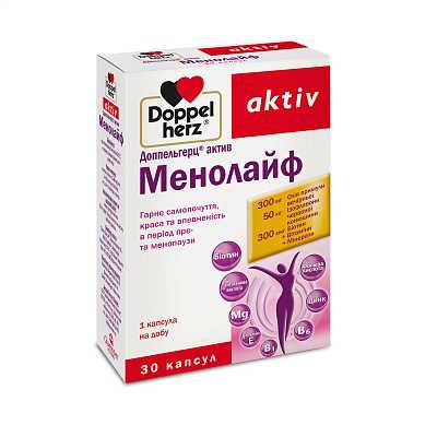 Купить Доппельгерц Актив Менолайф капсулы, 30 шт. в Украине: цена, инструкция, применение, отзывы