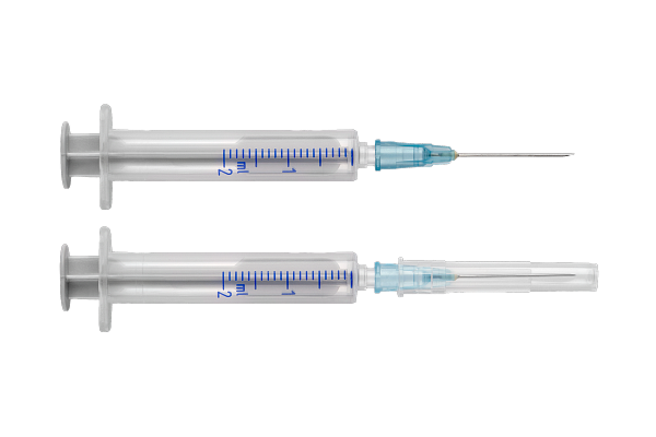 картинка Шприц инъекционный одноразовый 3-х компонентный с иглой Arterium 0,6 мм х 25 мм (23G х 1), 2 мл  от магазина Аптека24