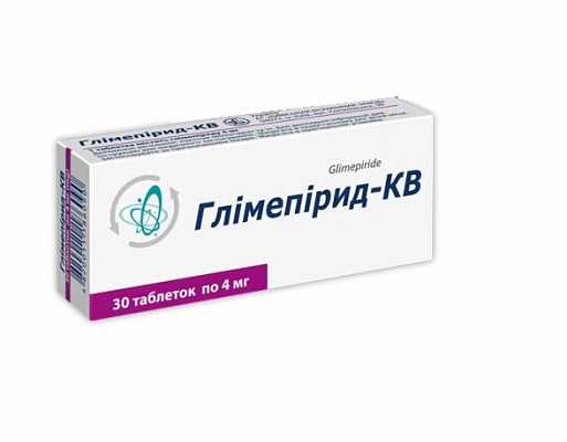 Купить Глимепирид-КВ таблетки по 4 мг, 30 шт. в Украине: цена, инструкция, применение, отзывы