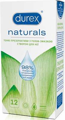 картинка Презервативы латексные Durex Naturals тонкие с гель-смазкой, 12 шт. от магазина Аптека24