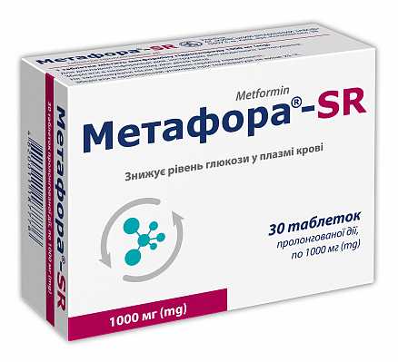 Купить Метафора SR таблетки пролонгированного действия по 1000 мг, 30 шт. в Украине: цена, инструкция, применение, отзывы
