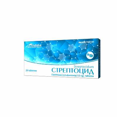 Купить Стрептоцид таблетки по 0,5 г, 20 шт. - Монфарм в Украине: цена, инструкция, применение, отзывы